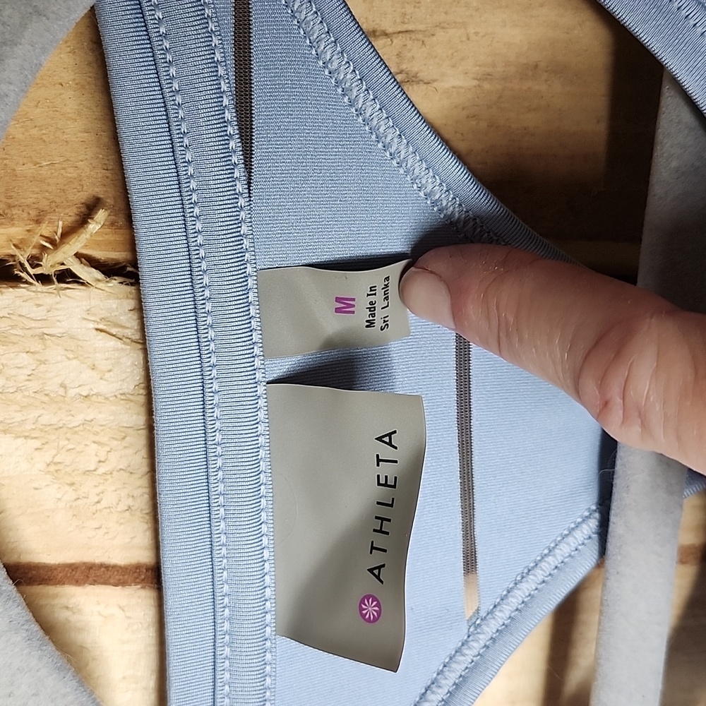 Athleta Light Blue Striped Tank Top - Picture 3 of 4